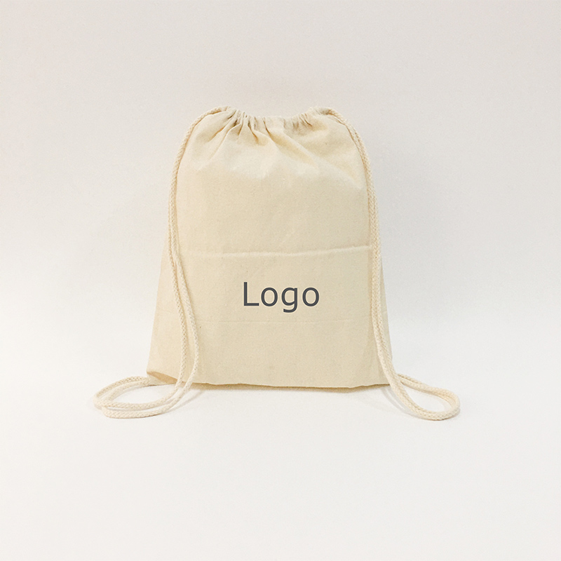 blank cotton canvas drawstring bag with logo swim sports gym promotional backpack 6