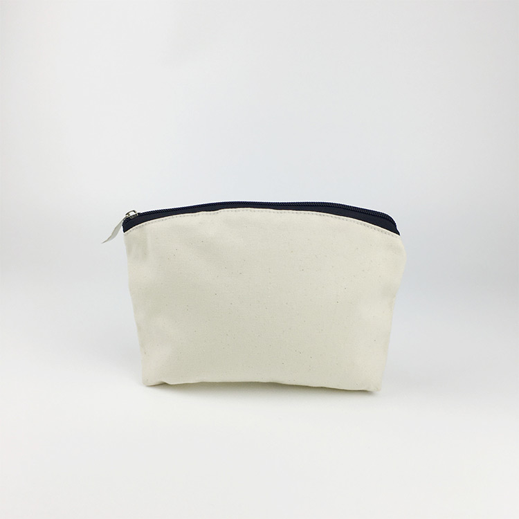 Sacchetto cosmetico amichevole di Eco del sacchetto con cerniera in tela di cotone in bianco all’ingrosso promozionale grande