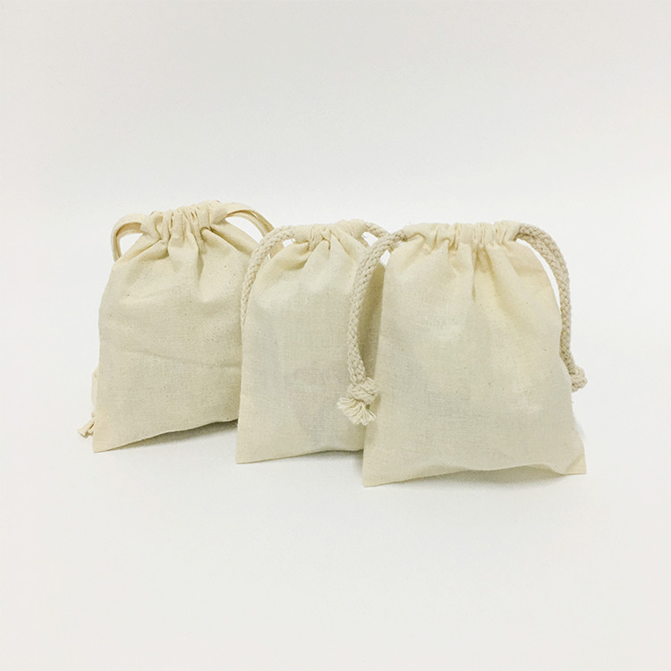 Promozione borsa con coulisse regalo in tela di cotone bianco naturale per imballaggio di piccoli...