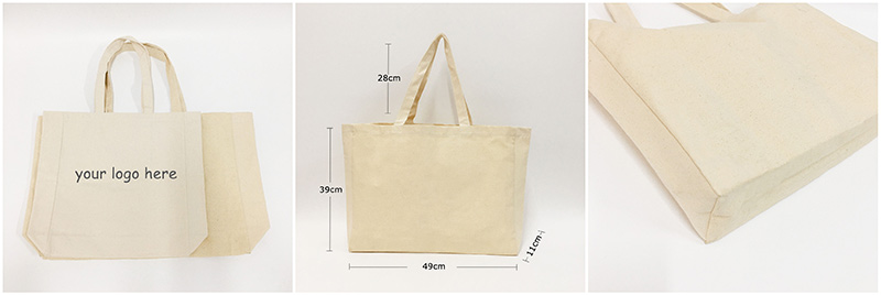 travel and supermarket reusable large capacity tote canvas bag 6