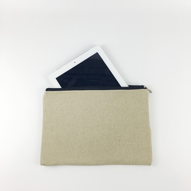 Sacchetto cosmetico in lino di cotone riutilizzabile all’ingrosso per il sacchetto di immagazzinaggio del tablet